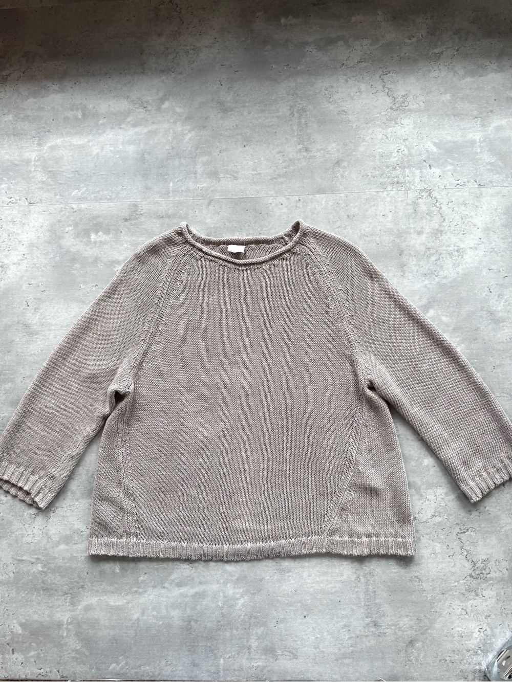 Poetry London Rolled Neck 100% Linen Delave Sweater, Taupe Size 6 - Picture 2 of 8